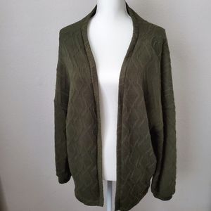 Listicle Olive Green, Batwinged Cardigan w/ Pockets